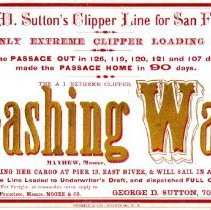 Dashing Wave [clipper card] George D. Sutton's Clipper Line for San Francisco.